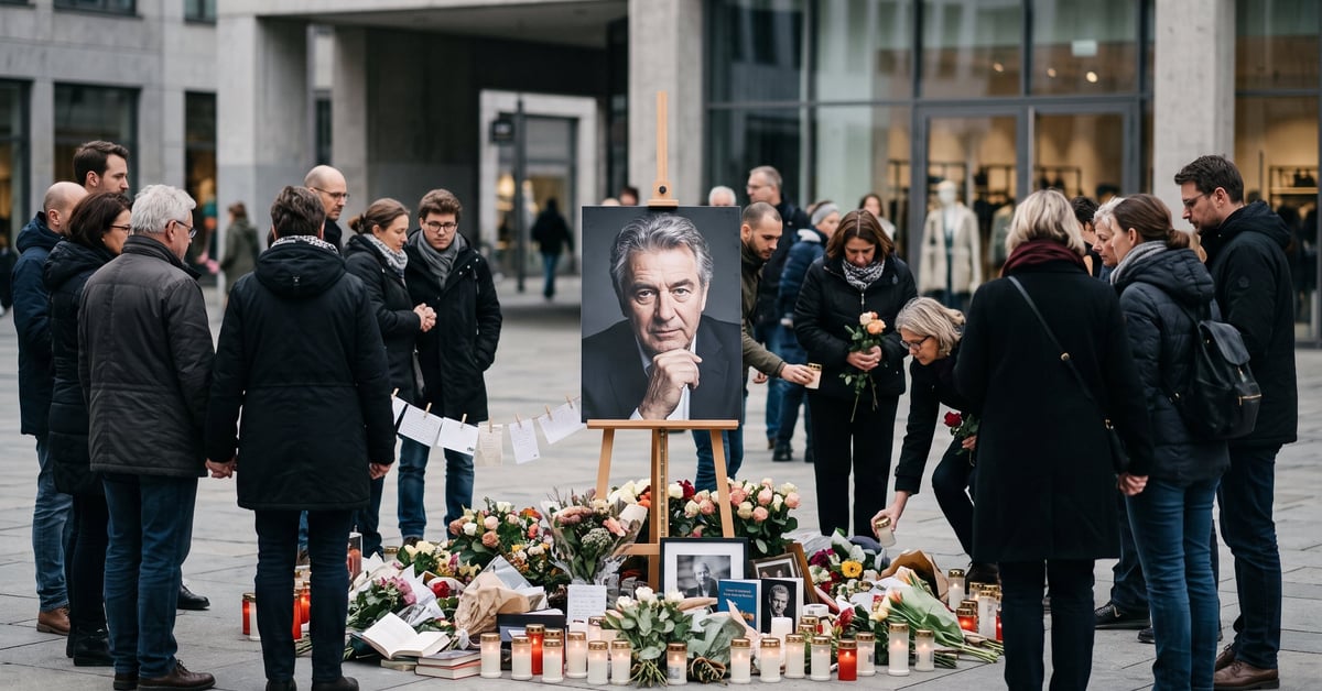Hommage à une célébrité disparue, symbole de deuil culturel et de mémoire collective