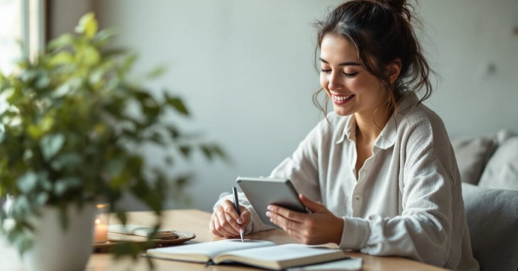 Femme prenant soin d'elle au quotidien pour un bien-être durable et une routine saine