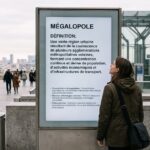 Vue panoramique d'une mégalopole urbaine dense avec gratte-ciels et infrastructure à grande échelle