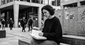 Anomie définition : individu isolé dans une foule urbaine, illustrant la désintégration des normes sociales