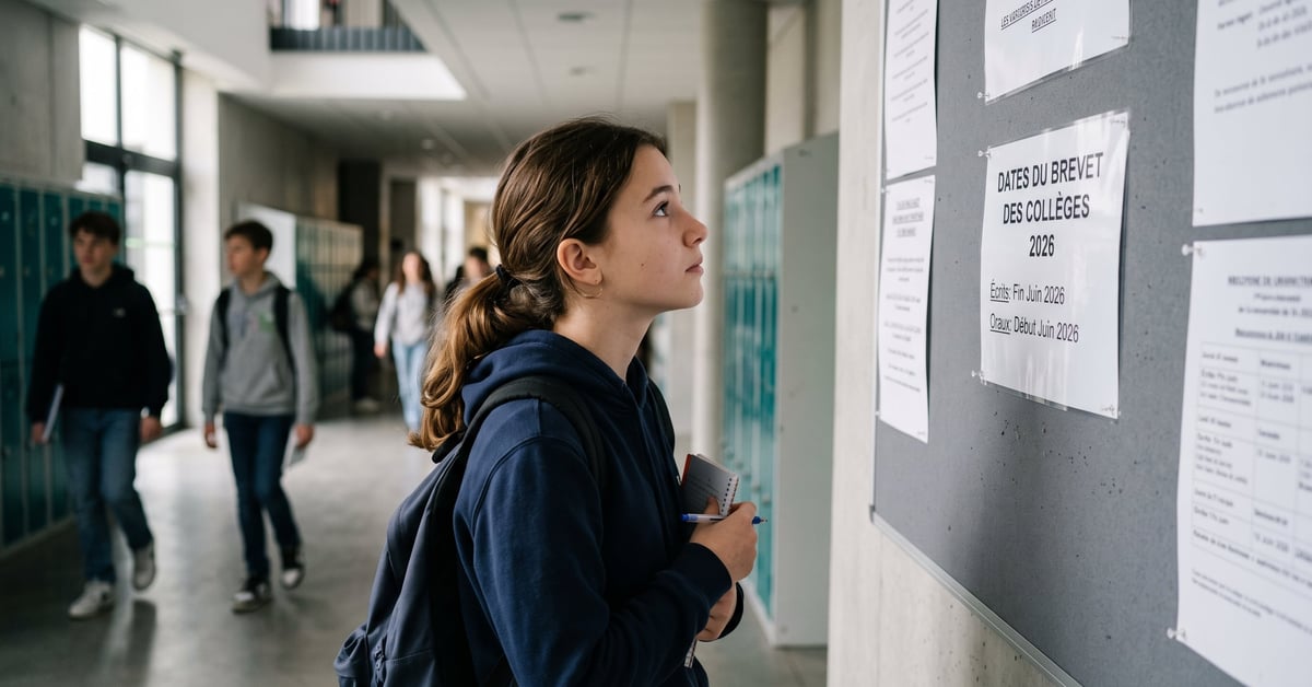 Date du brevet des collèges 2026 : calendrier de l'examen pour les élèves de troisième