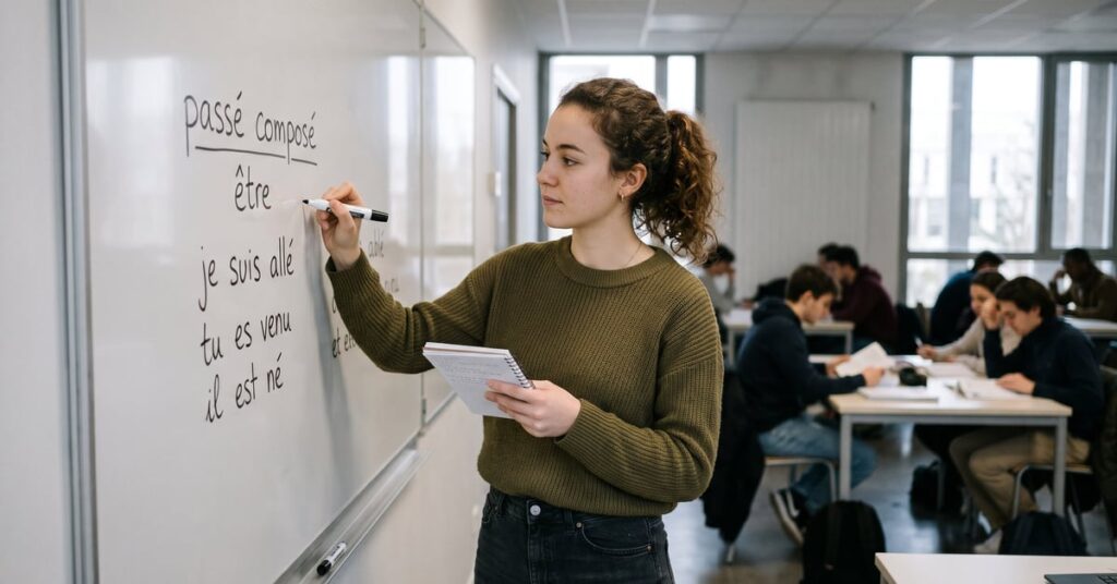 Passé composé avec être : verbes et conjugaison en français