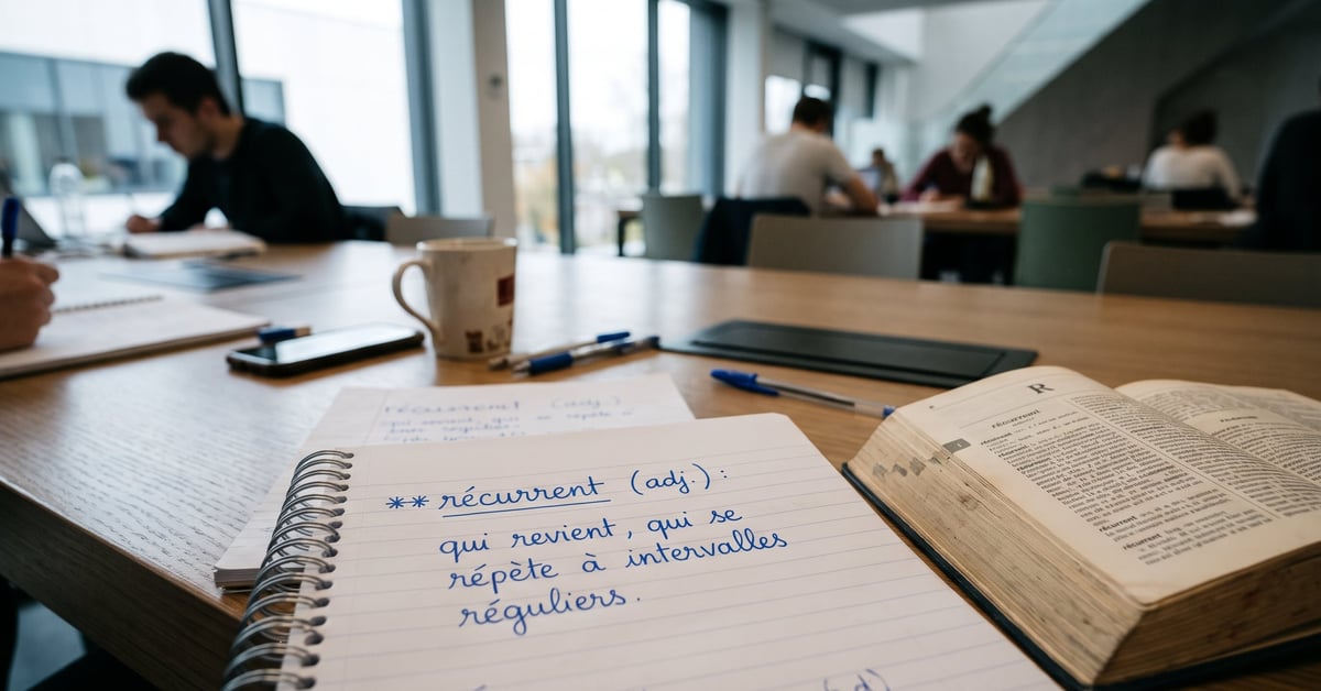 Récurrent définition : illustration éditoriale du concept de récurrence dans le langage courant